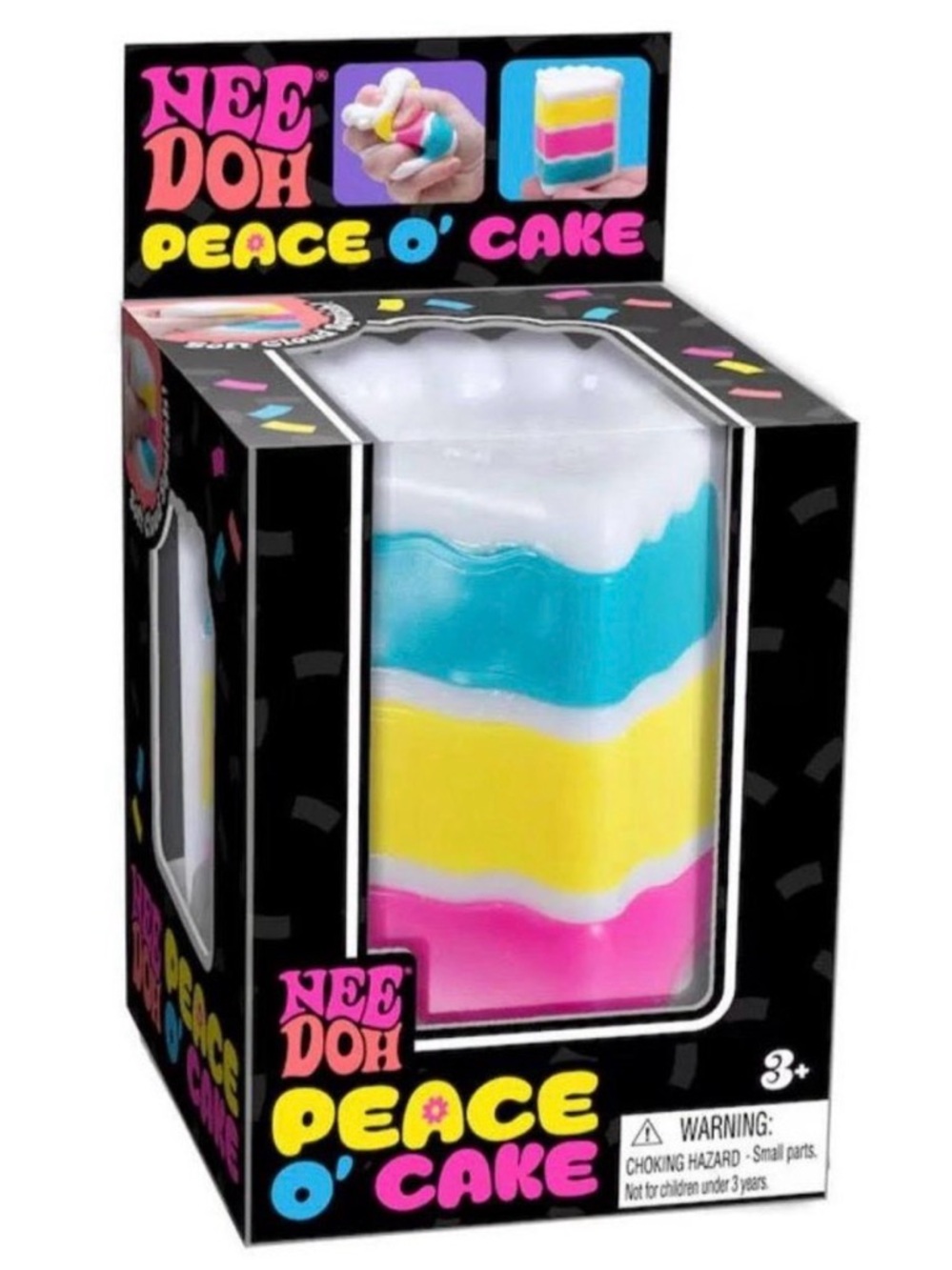 Peace O' Cake Soft Cloud Squish Toy - White, Blue, Yellow, Pink